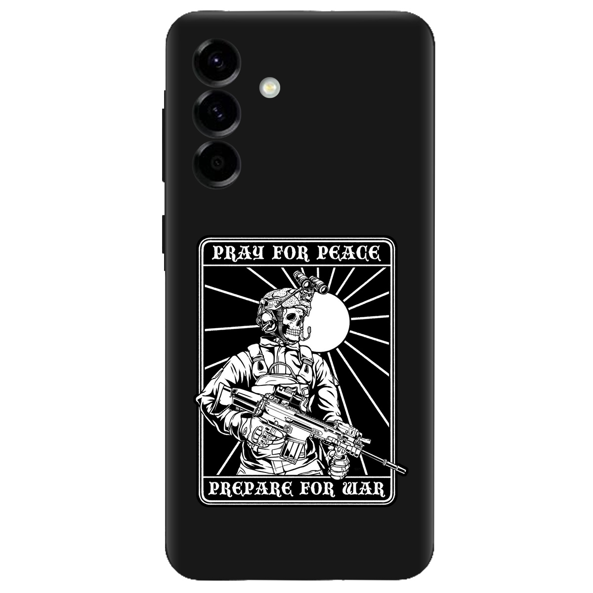 Чохол для Samsung Galaxy A57 5G чорний матовий soft touch Моліться за мир - фото 1 - Чохли для телефонів