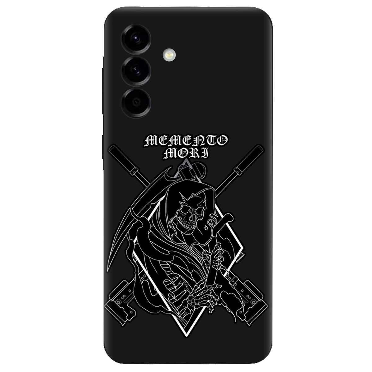Чохол для Samsung Galaxy A57 5G чорний матовий soft touch Пам'ятай про смерть - фото 1 - Чохли для телефонів