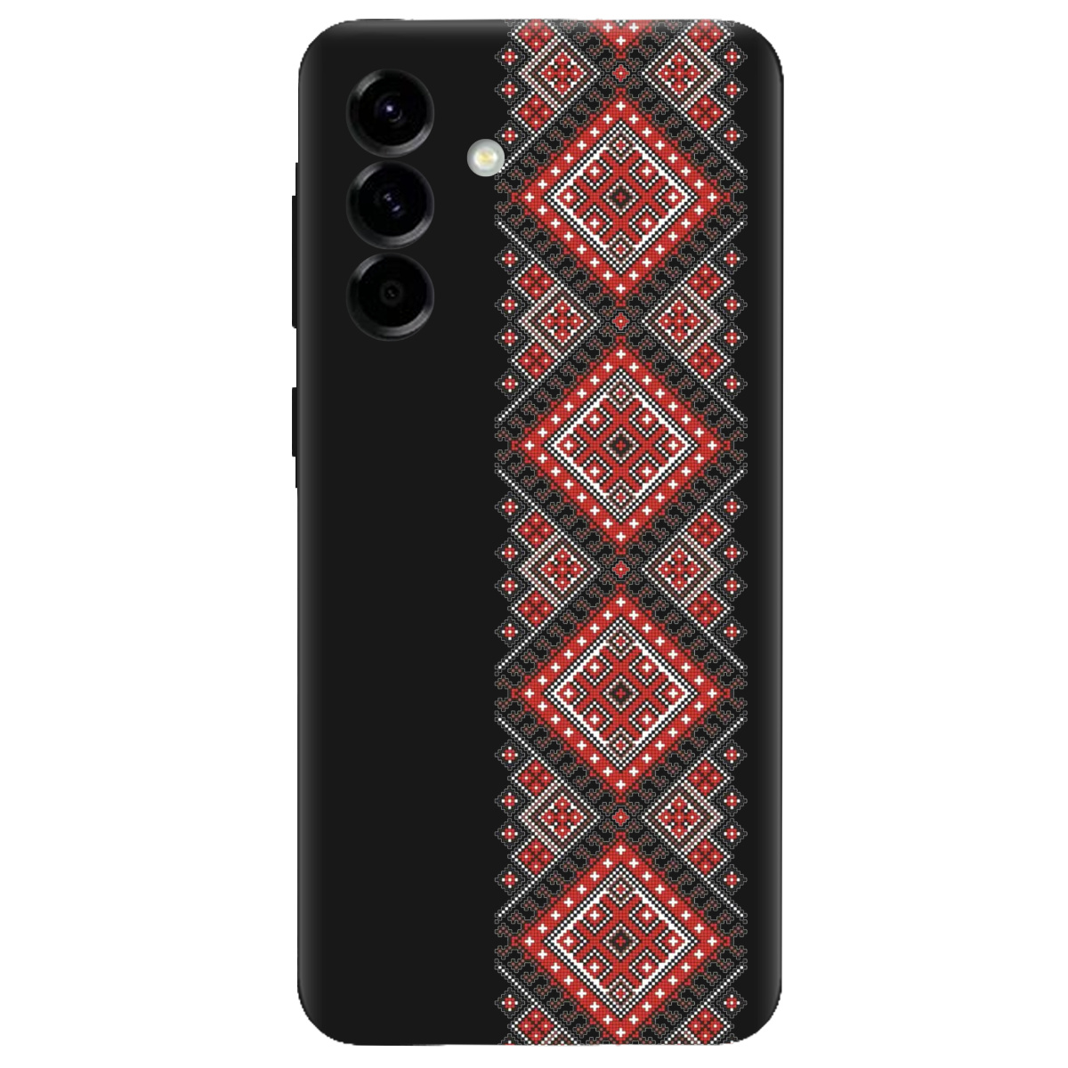 Чехол для Samsung Galaxy A57 5G черный матовый soft touch Вишиванка - фото 1 - Чехлы для телефонов