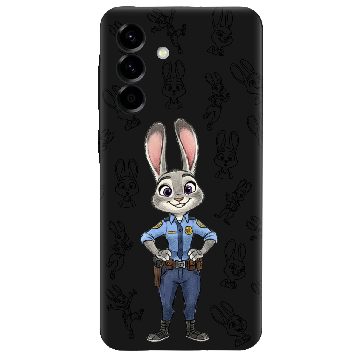 Чехол для Samsung Galaxy A57 5G черный матовый soft touch Зоотрополис Джуди Judy - фото 1 - Чехлы для телефонов