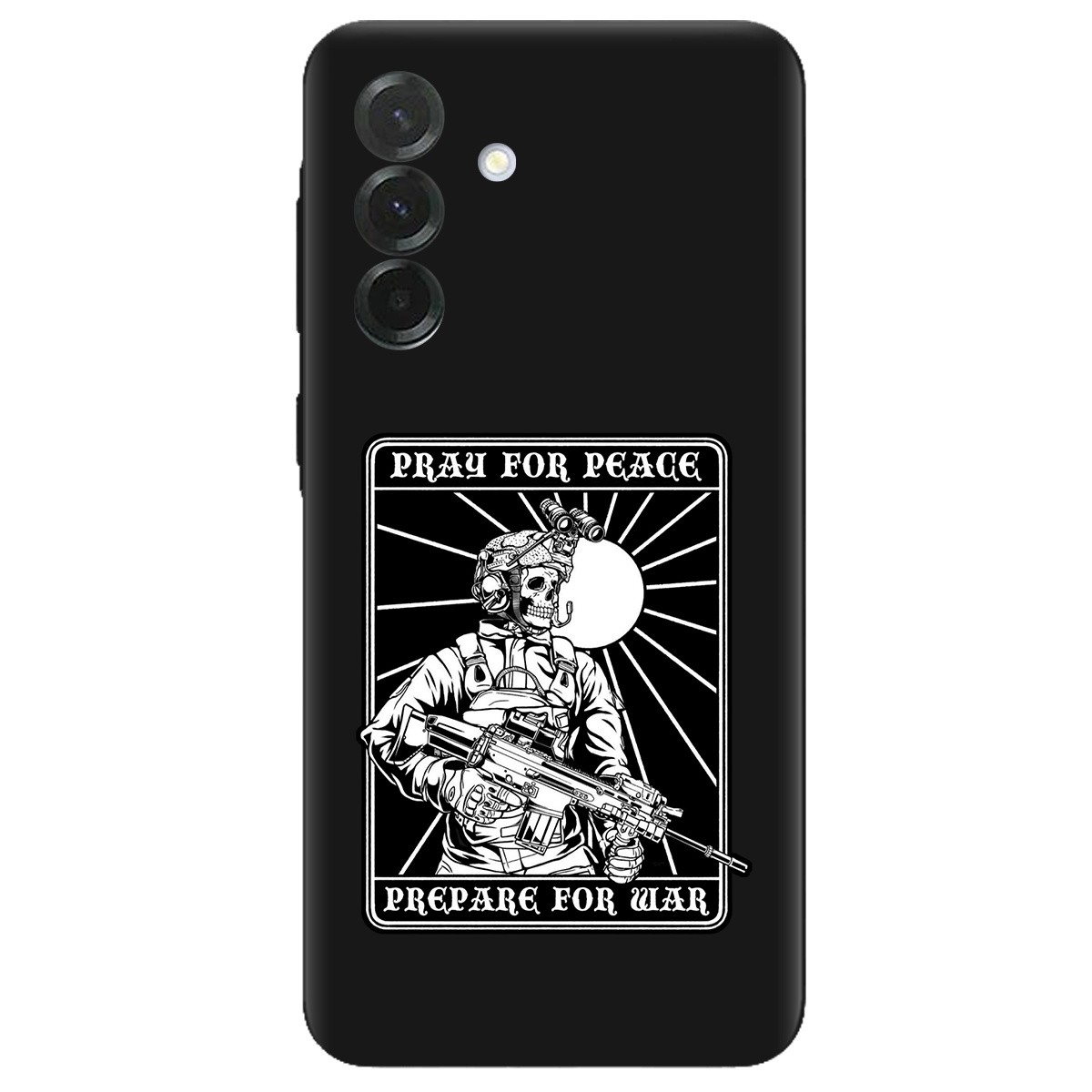 Чохол для Samsung Galaxy A37 5G чорний матовий soft touch Моліться за мир - фото 1 - Чохли для телефонів