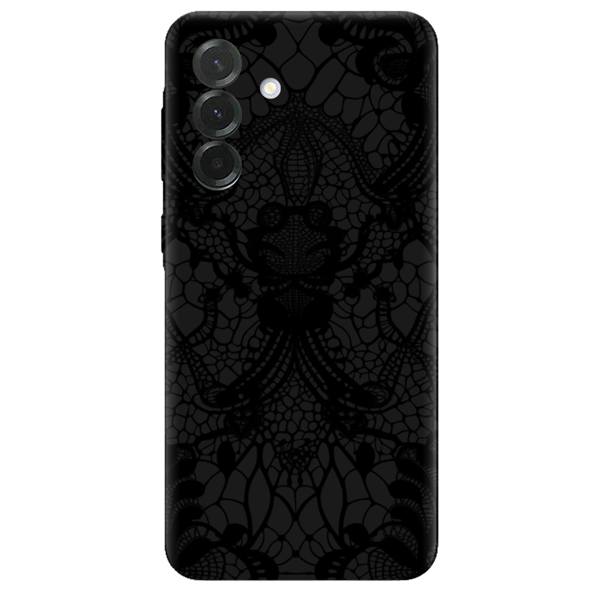 Чехол для Samsung Galaxy A37 5G черный матовый soft touch Чорне мереживо - фото 1 - Чехлы для телефонов