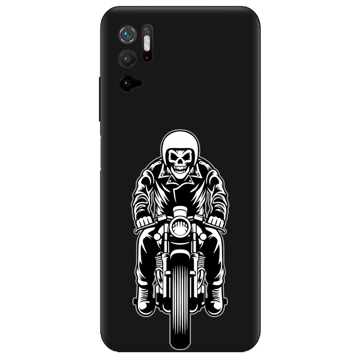 Чехол для Xiaomi Redmi Note 10 5G черный матовый soft touch Ночной всадник - фото 1 - Чехлы для телефонов