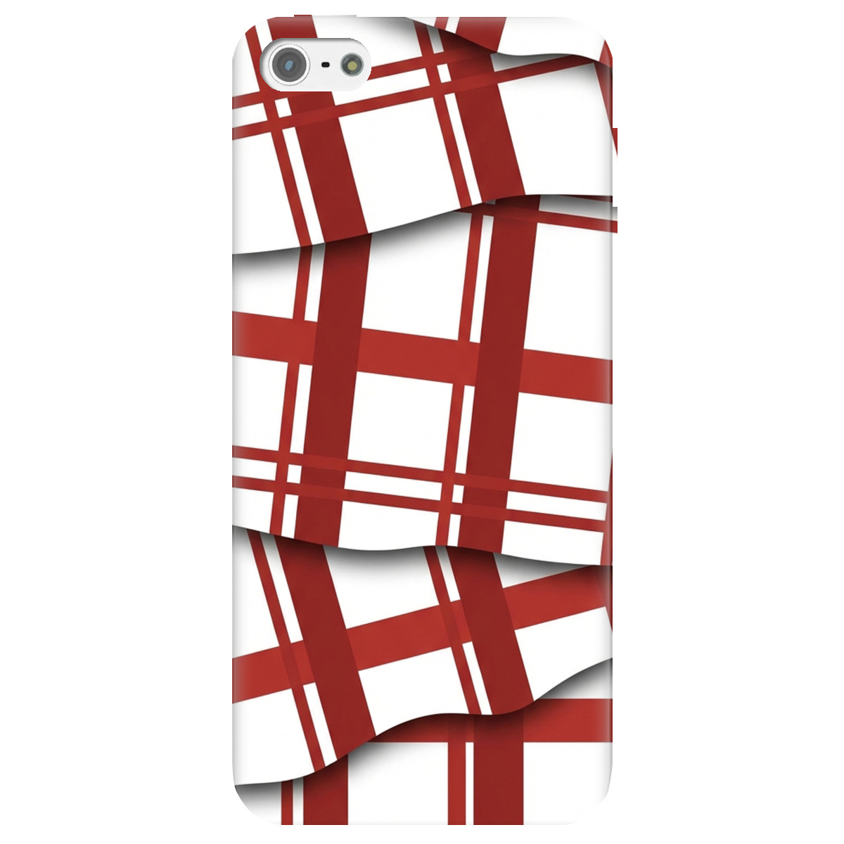 Чехол для Apple iPhone 5 / 5S прозрачный GRID RED - фото 1 - Чехлы для телефонов