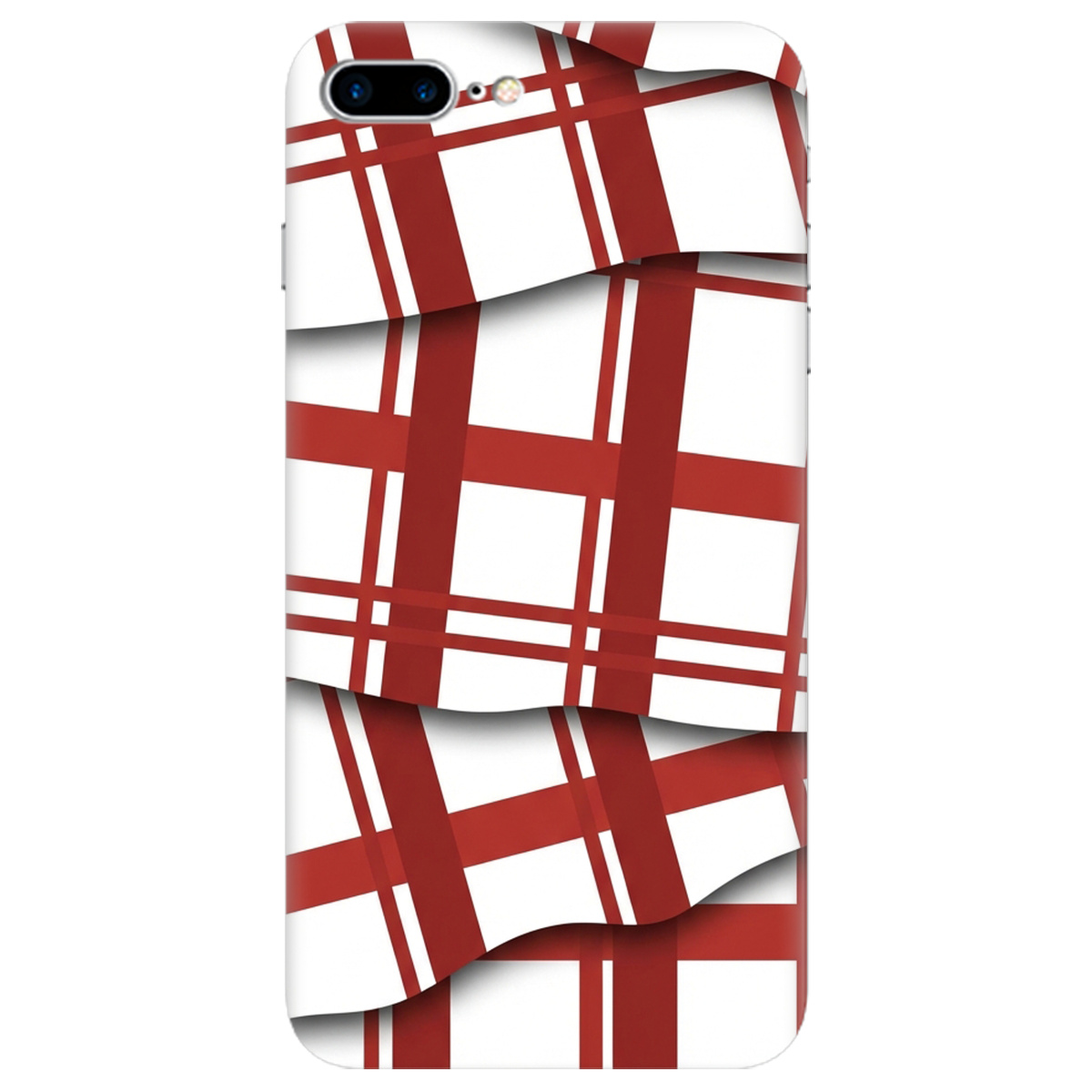Чохол для Apple iPhone 7 Plus прозорий GRID RED - фото 1 - Чохли для телефонів