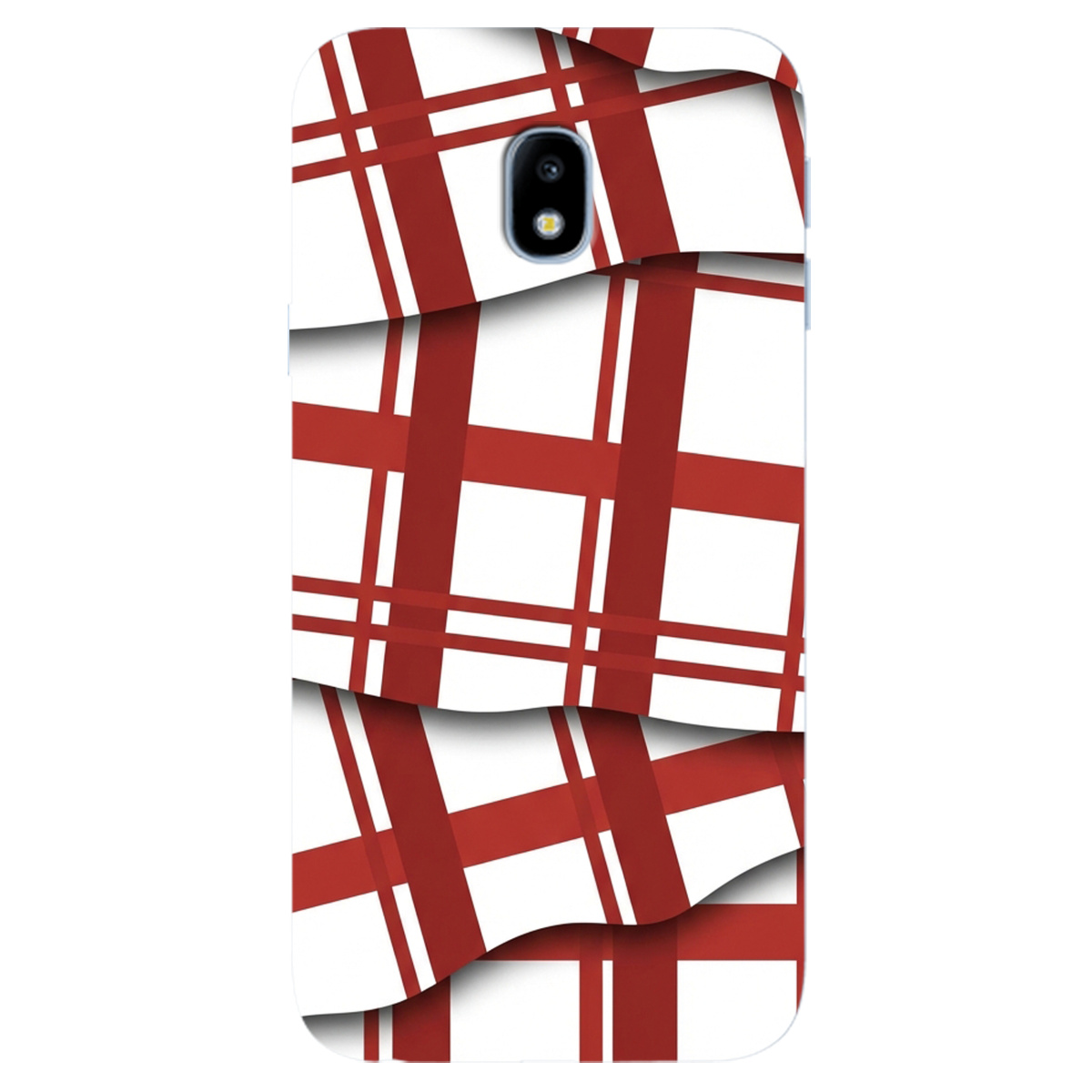 Чохол для Samsung Galaxy J3 2017 прозорий GRID RED - фото 1 - Чохли для телефонів