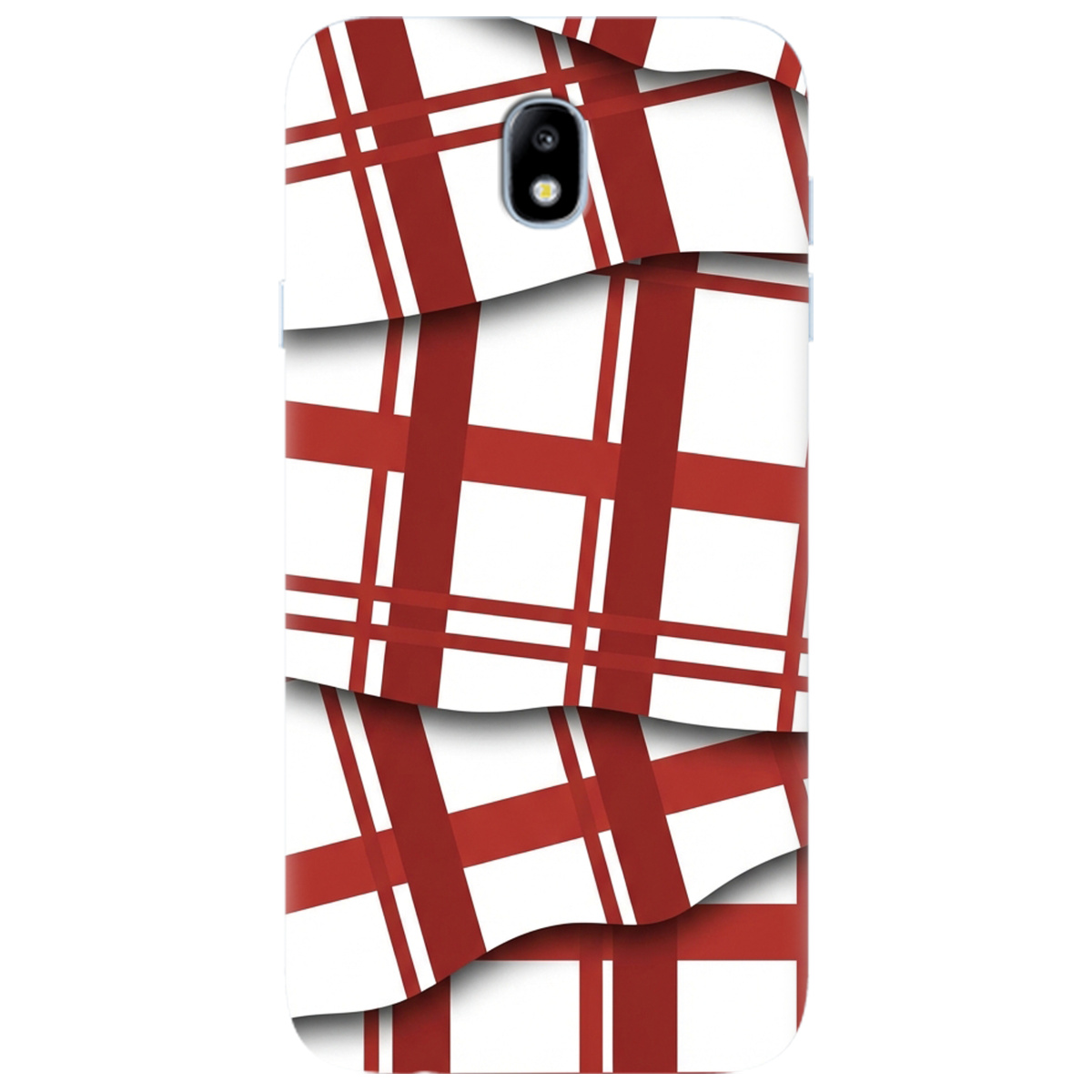 Чохол для Samsung Galaxy J7 2017 прозорий GRID RED - фото 1 - Чохли для телефонів