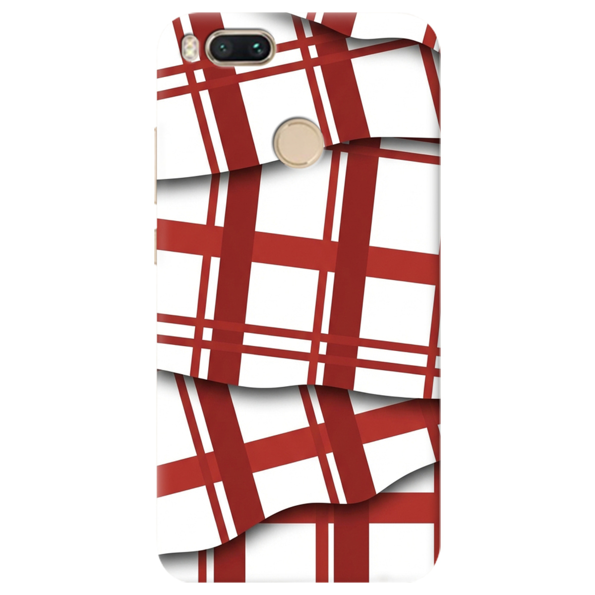 Чохол для Xiaomi Mi A1 прозорий GRID RED - фото 1 - Чохли для телефонів