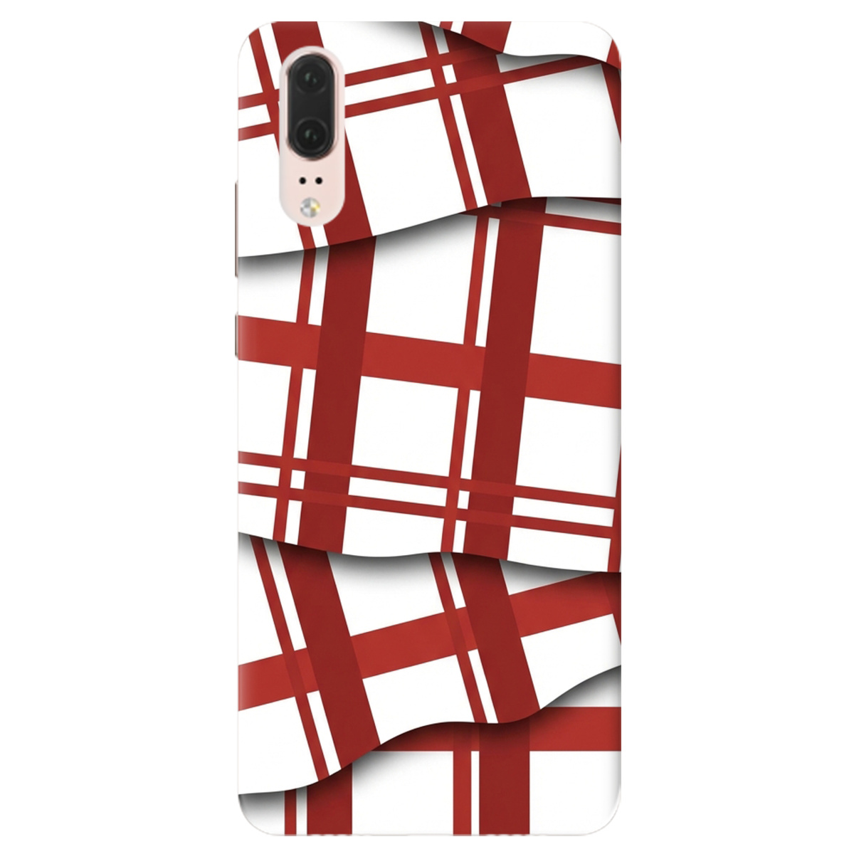 Чехол для Huawei P20 прозрачный GRID RED - фото 1 - Чехлы для телефонов