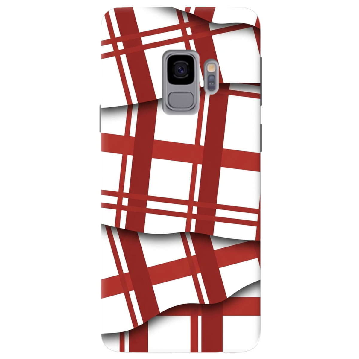 Чохол для Samsung Galaxy S9 прозорий GRID RED - фото 1 - Чохли для телефонів