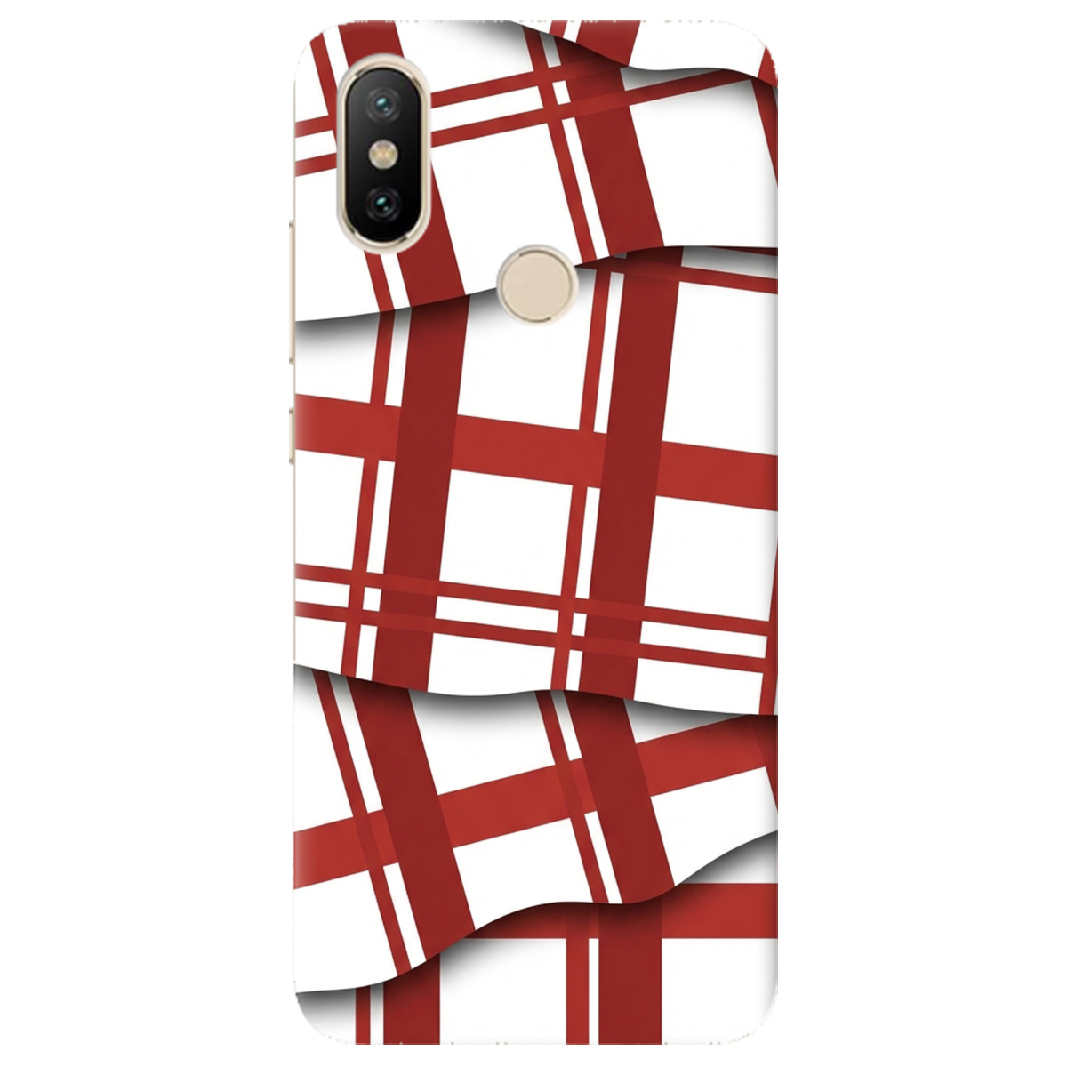 Чохол для Xiaomi Mi A2 Mi 6X прозорий GRID RED - фото 1 - Чохли для телефонів