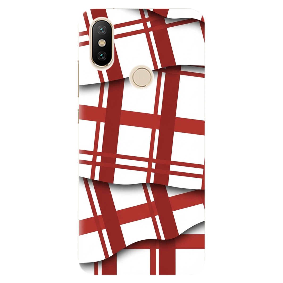 Чохол для Xiaomi Mi A2 Lite прозорий GRID RED - фото 1 - Чохли для телефонів