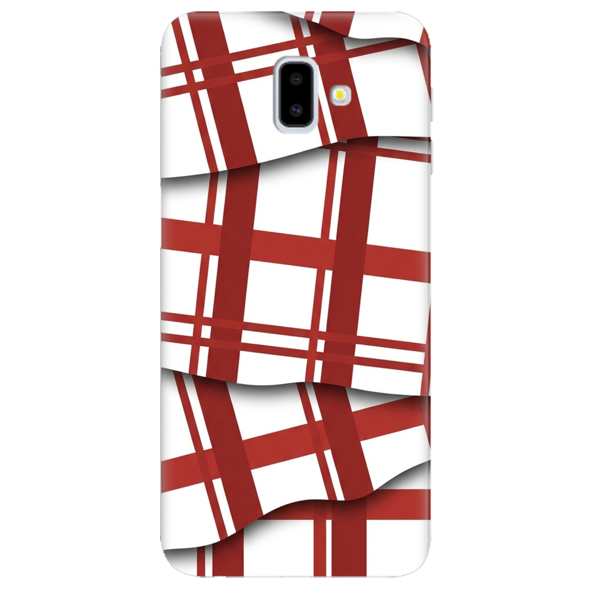 Чехол для Samsung Galaxy J6 Plus 2018 прозрачный GRID RED - фото 1 - Чехлы для телефонов