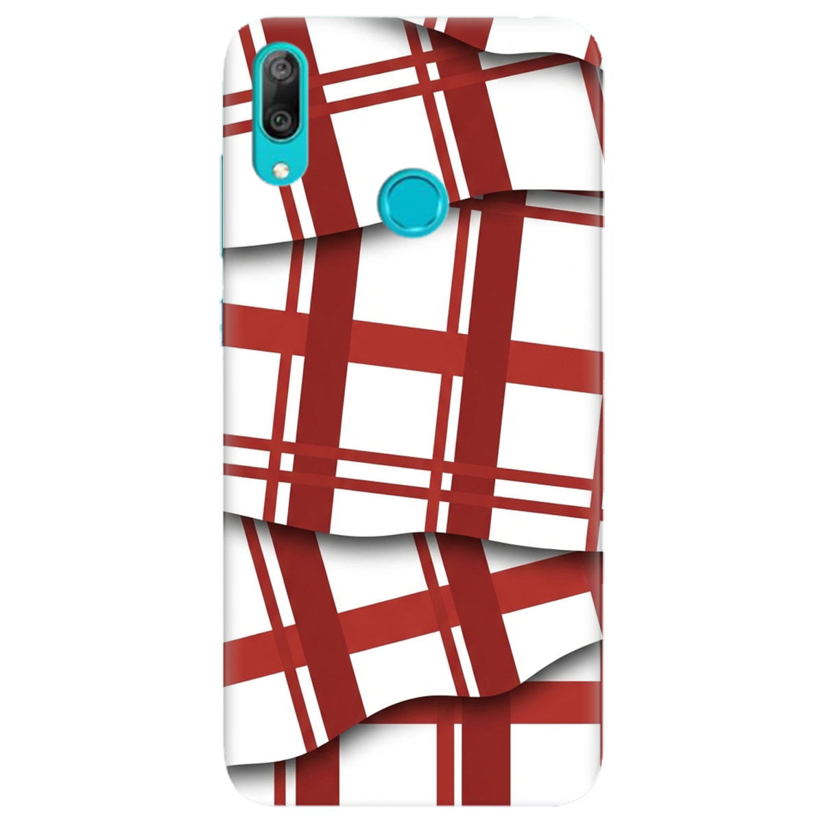 Чохол для Huawei Y7 2019 прозорий GRID RED - фото 1 - Чохли для телефонів