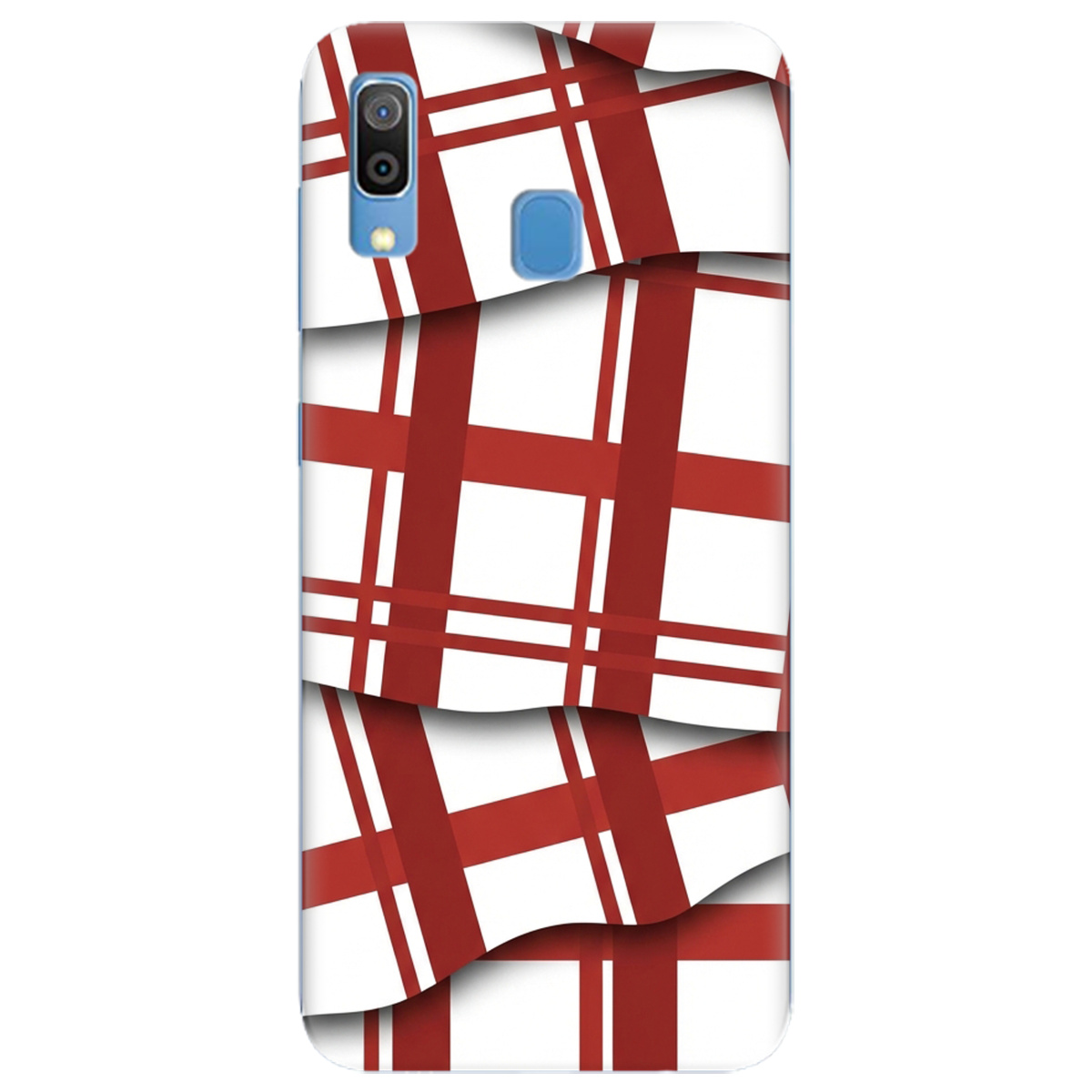 Чохол для Samsung Galaxy A30 прозорий GRID RED - фото 1 - Чохли для телефонів