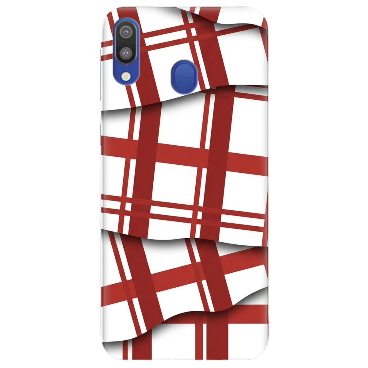 Чохол для Samsung Galaxy M20 прозорий GRID RED - фото 1 - Чохли для телефонів