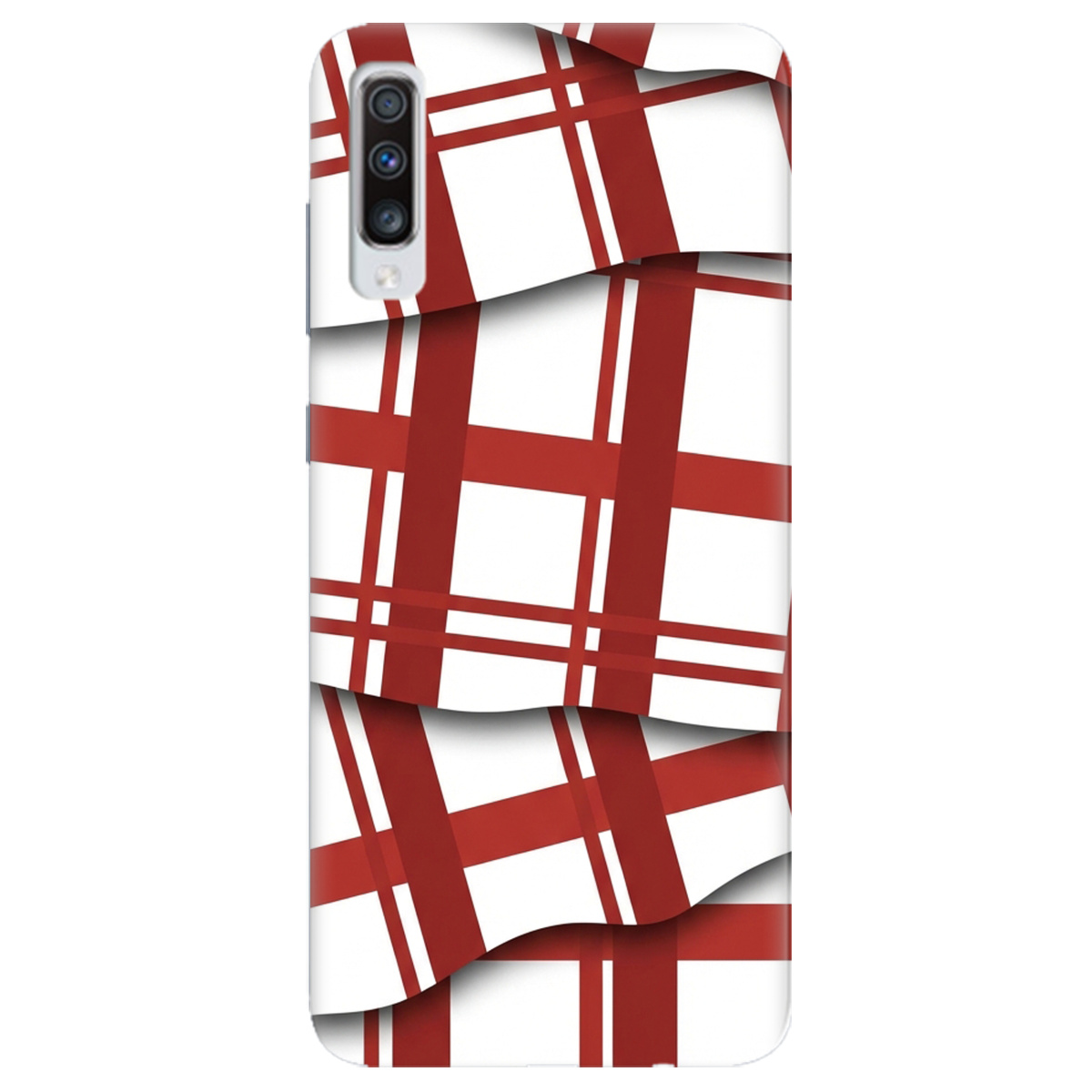 Чохол для Samsung Galaxy A70 прозорий GRID RED - фото 1 - Чохли для телефонів