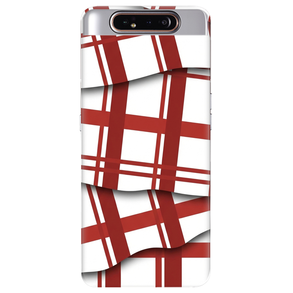 Чохол для Samsung Galaxy A80 прозорий GRID RED - фото 1 - Чохли для телефонів