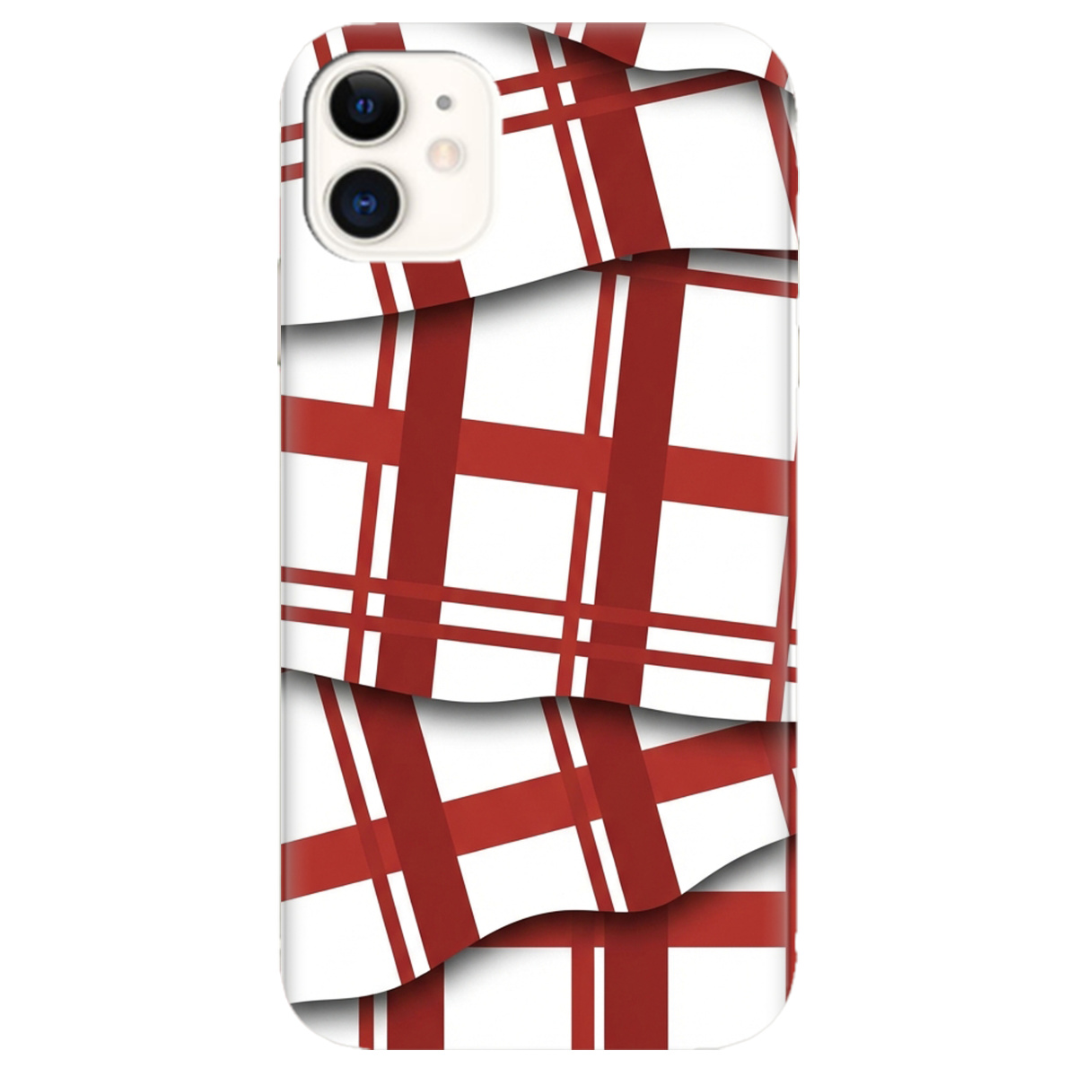 Чехол для Apple iPhone 11 прозрачный GRID RED - фото 1 - Чехлы для телефонов