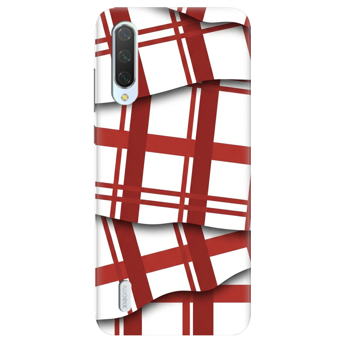 Чохол для Xiaomi Mi 9 Lite прозорий GRID RED - фото 1 - Чохли для телефонів