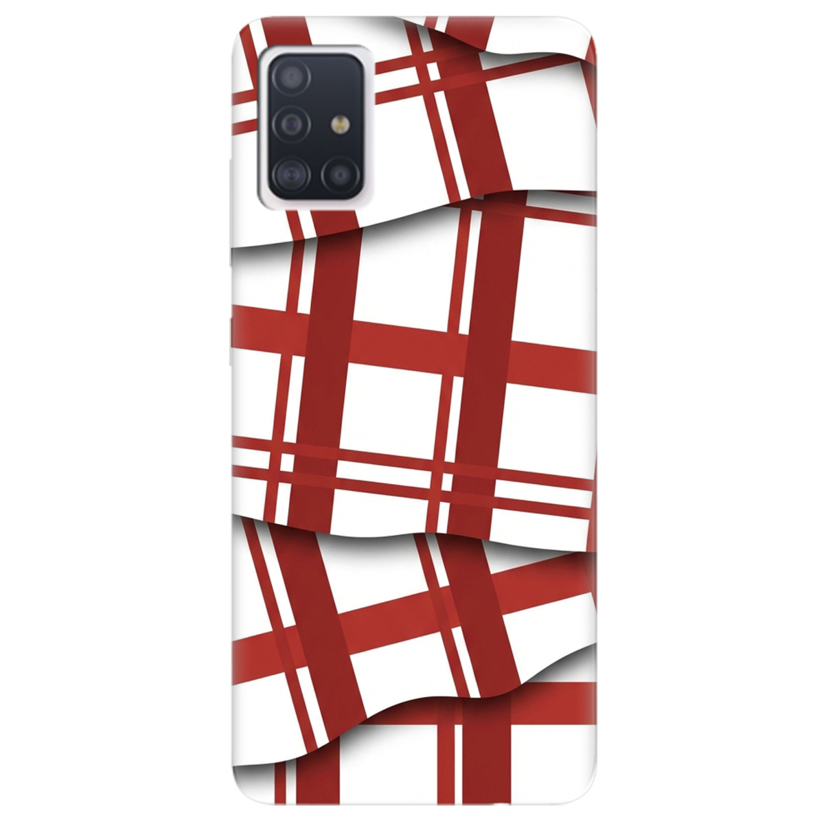 Чохол для Samsung Galaxy A71 прозорий GRID RED - фото 1 - Чохли для телефонів