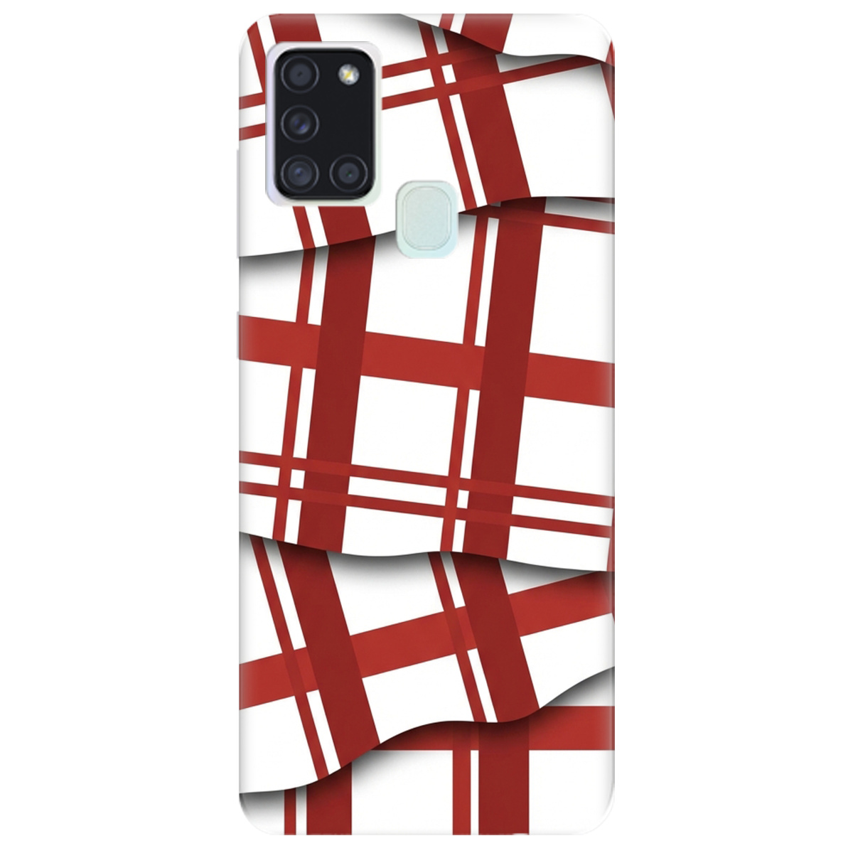 Чохол для Samsung Galaxy A21s прозорий GRID RED - фото 1 - Чохли для телефонів