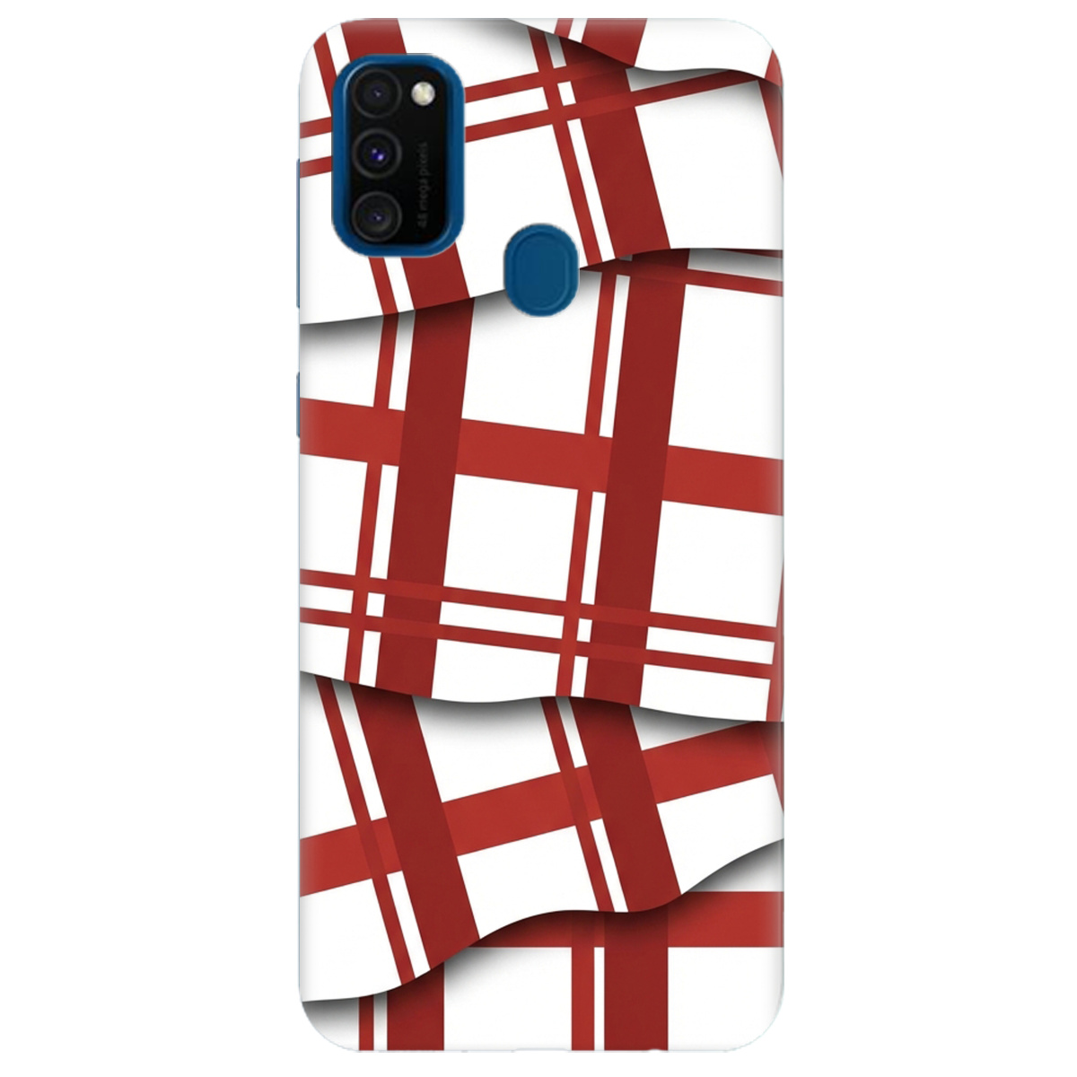 Чехол для Samsung Galaxy M21 прозрачный GRID RED - фото 1 - Чехлы для телефонов