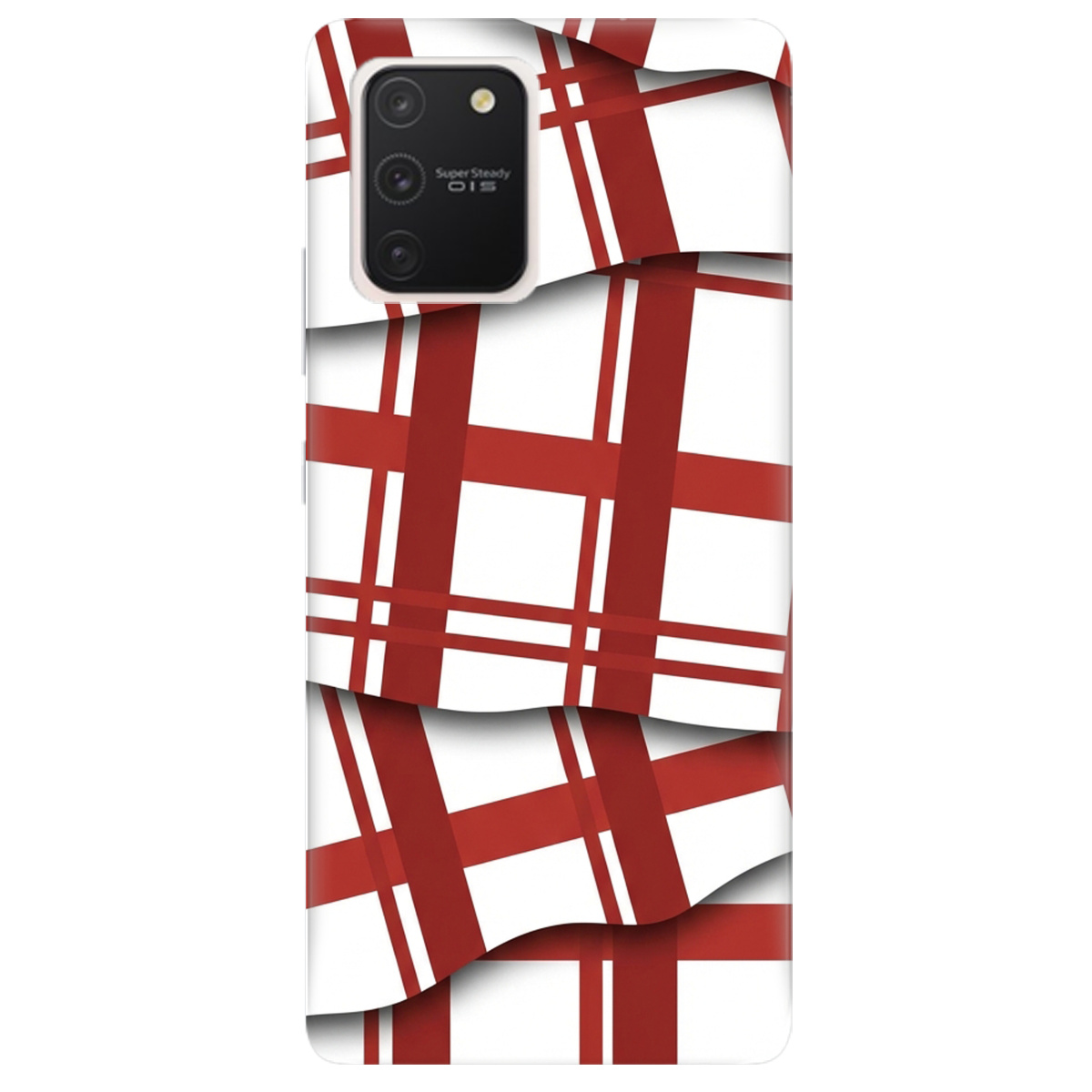 Чехол для Samsung Galaxy S10 Lite прозрачный GRID RED - фото 1 - Чехлы для телефонов