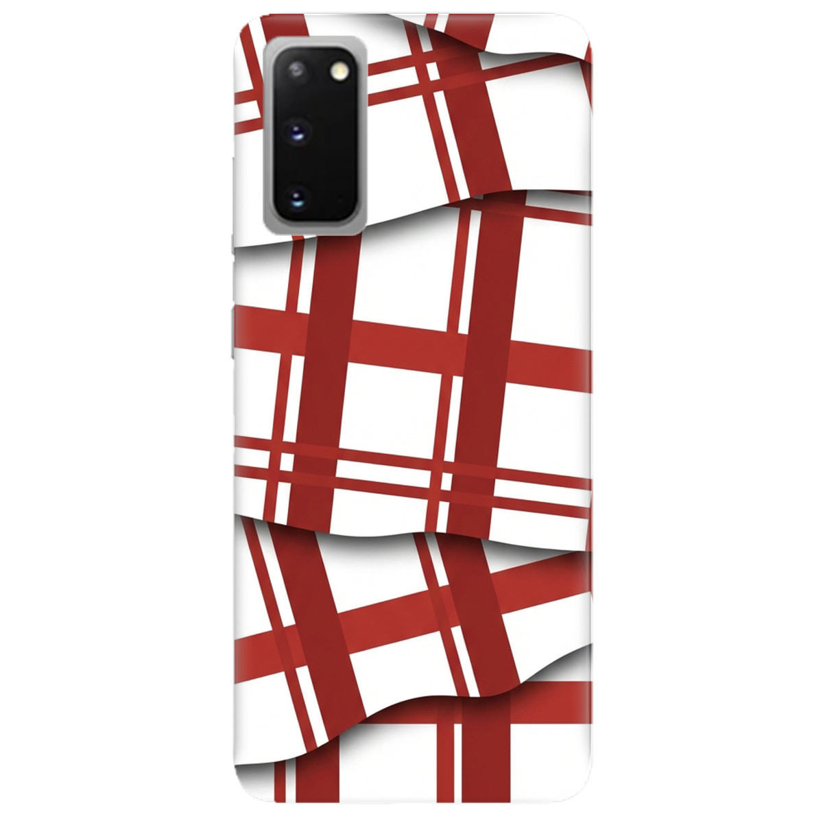Чохол для Samsung Galaxy S20 прозорий GRID RED - фото 1 - Чохли для телефонів