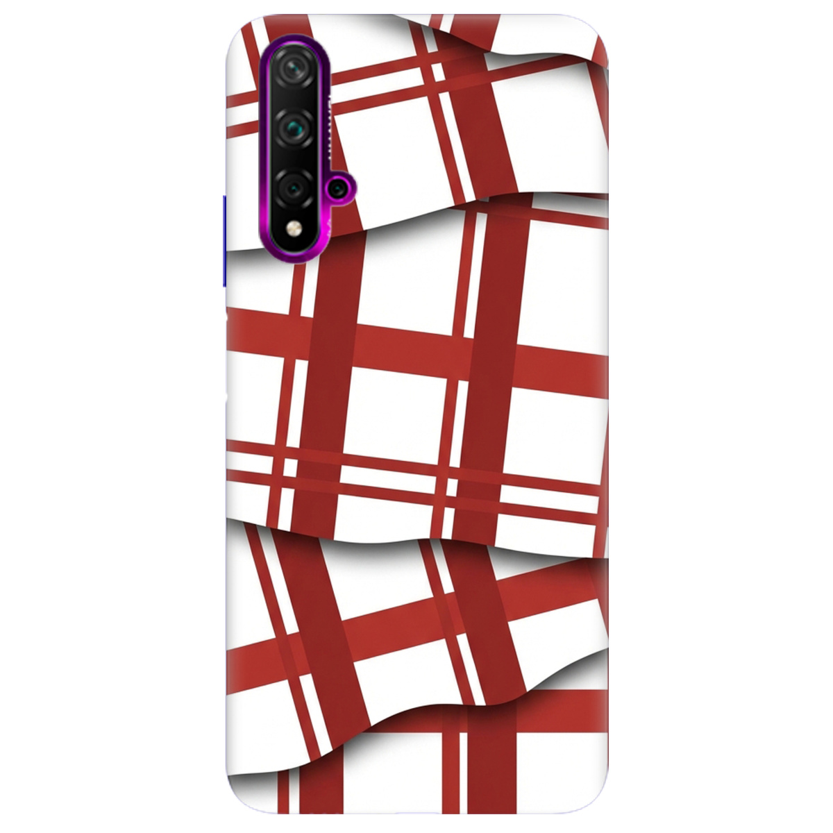 Чохол для Huawei Nova 5T прозорий GRID RED - фото 1 - Чохли для телефонів