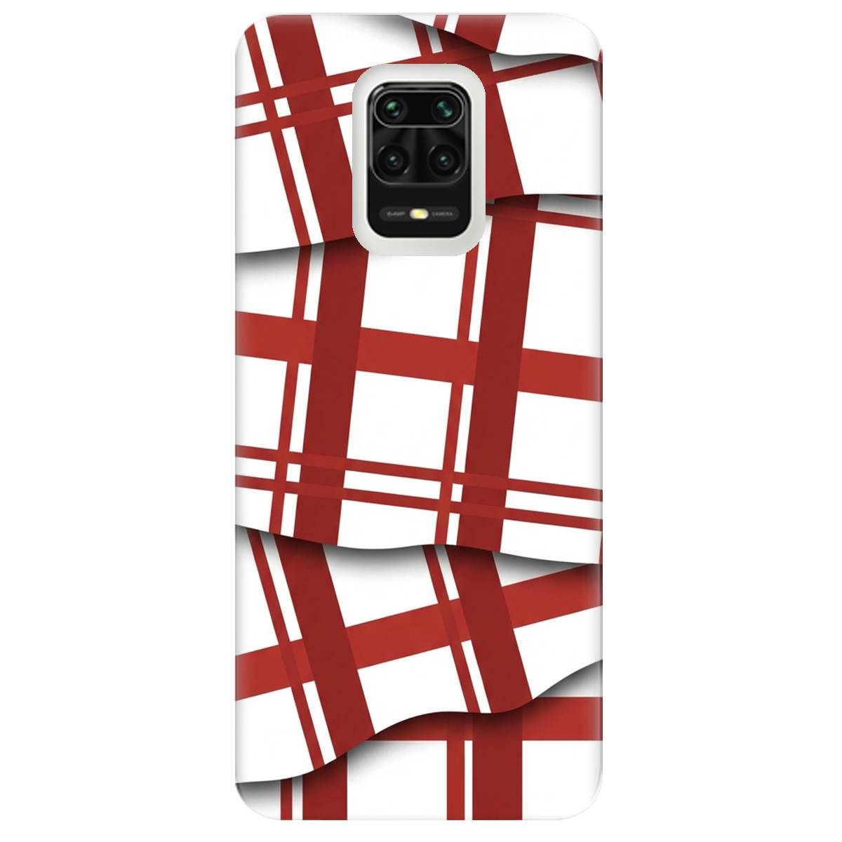 Чохол для Xiaomi Redmi Note 9 Pro прозорий GRID RED - фото 1 - Чохли для телефонів