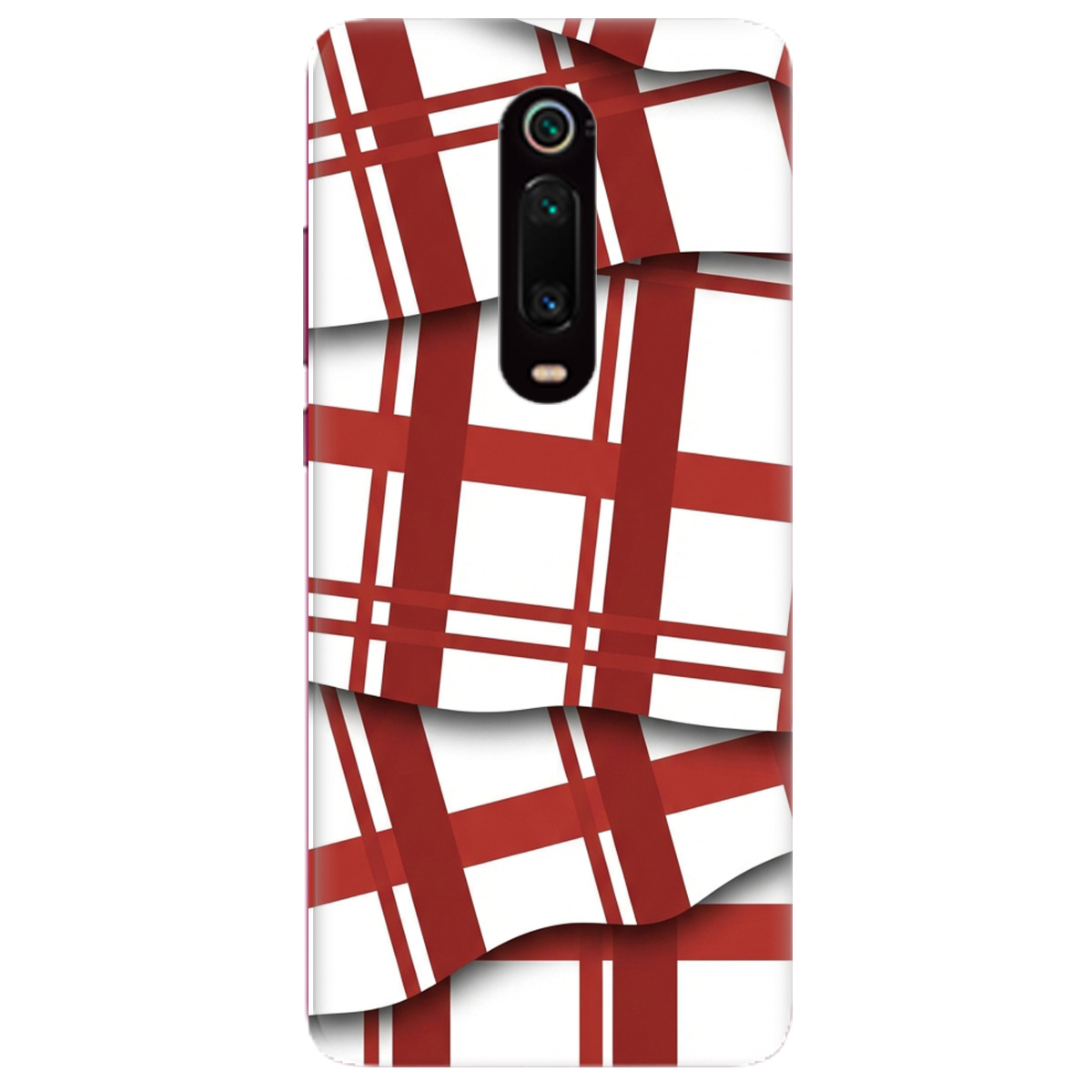 Чохол для Xiaomi Mi 9T прозорий GRID RED - фото 1 - Чохли для телефонів