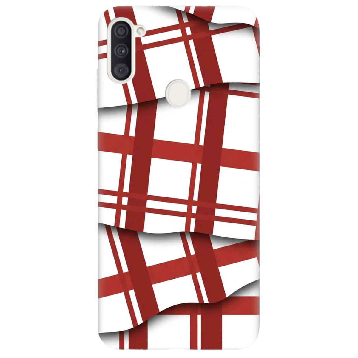 Чохол для Samsung Galaxy M11 прозорий GRID RED - фото 1 - Чохли для телефонів