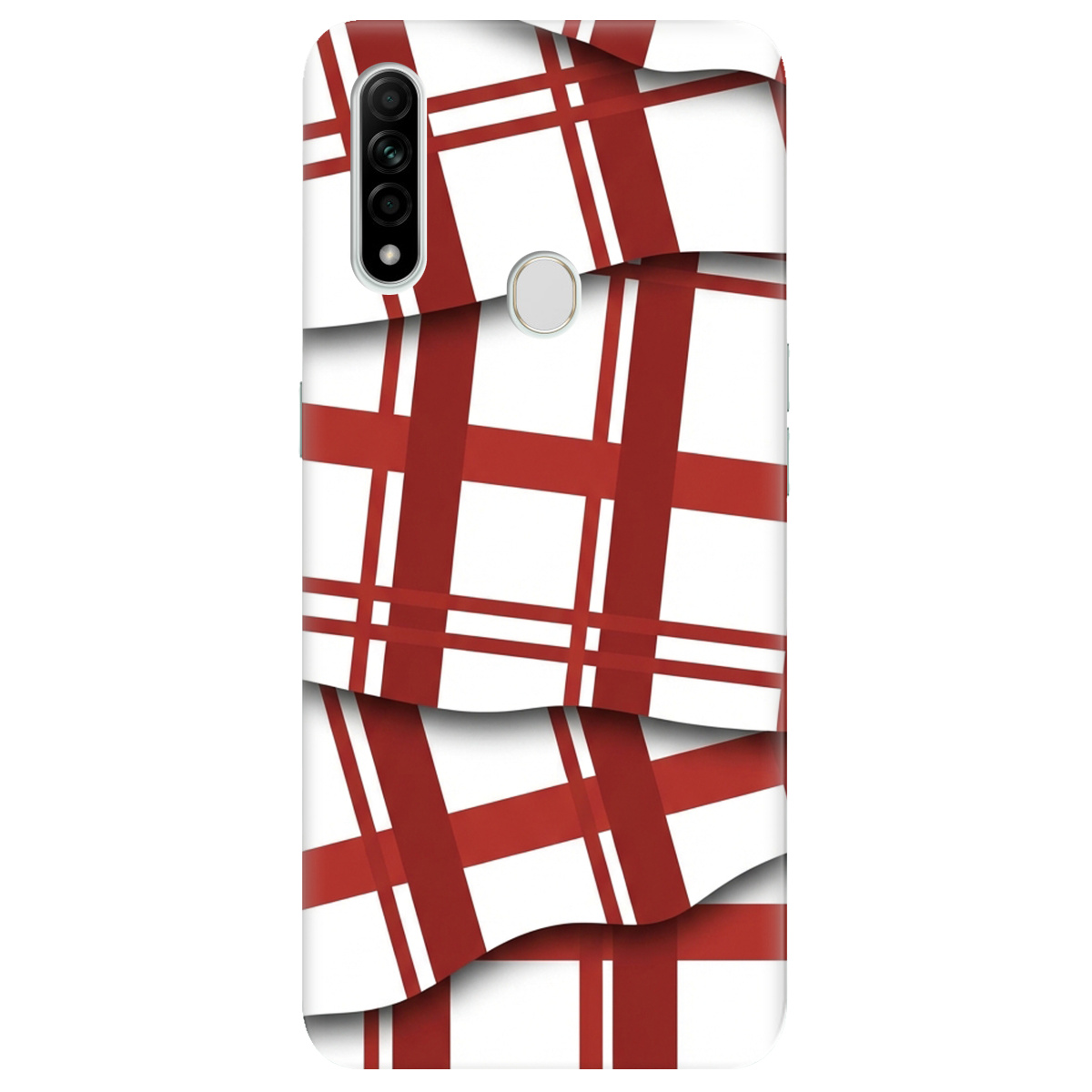 Чохол для Oppo A31 прозорий GRID RED - фото 1 - Чохли для телефонів