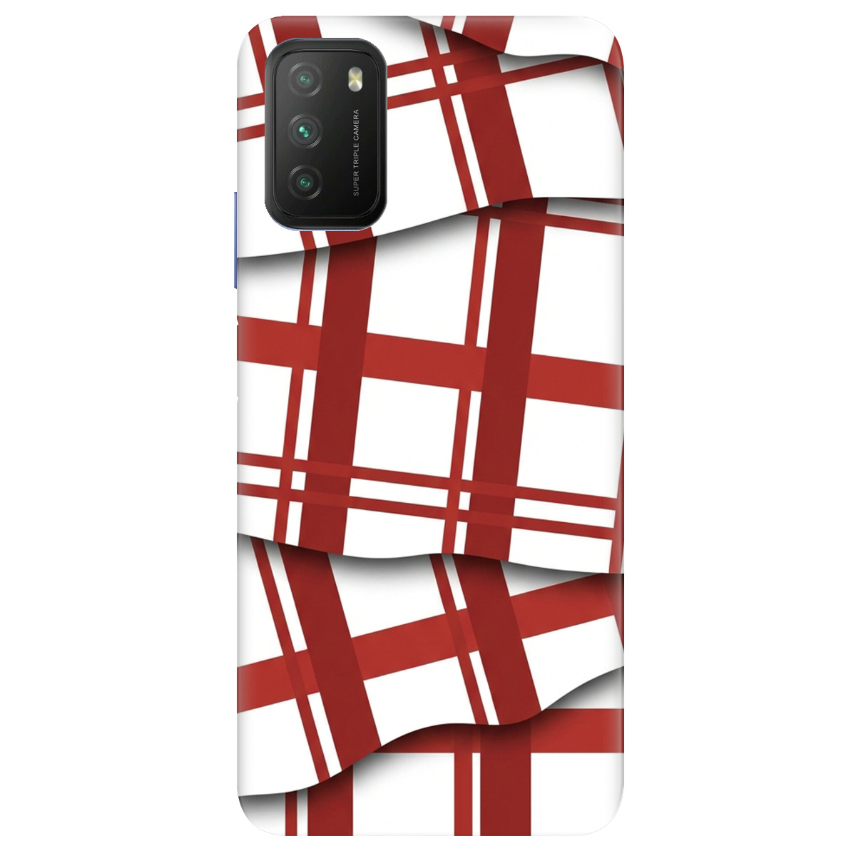 Чехол для Xiaomi Poco M3 прозрачный GRID RED - фото 1 - Чехлы для телефонов