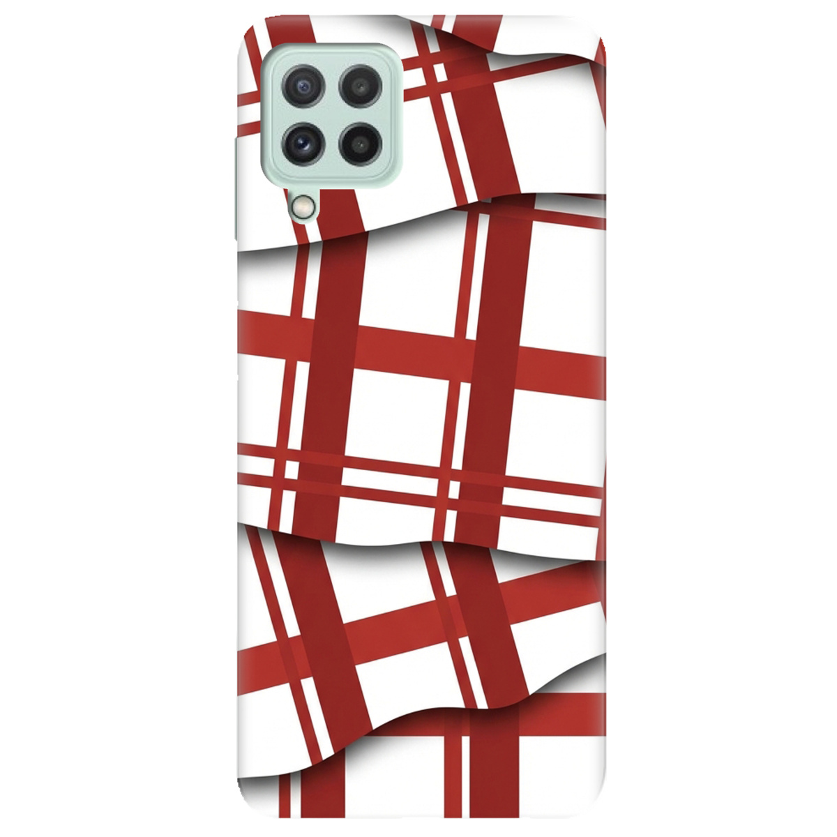 Чехол для Samsung Galaxy M32 прозрачный GRID RED - фото 1 - Чехлы для телефонов