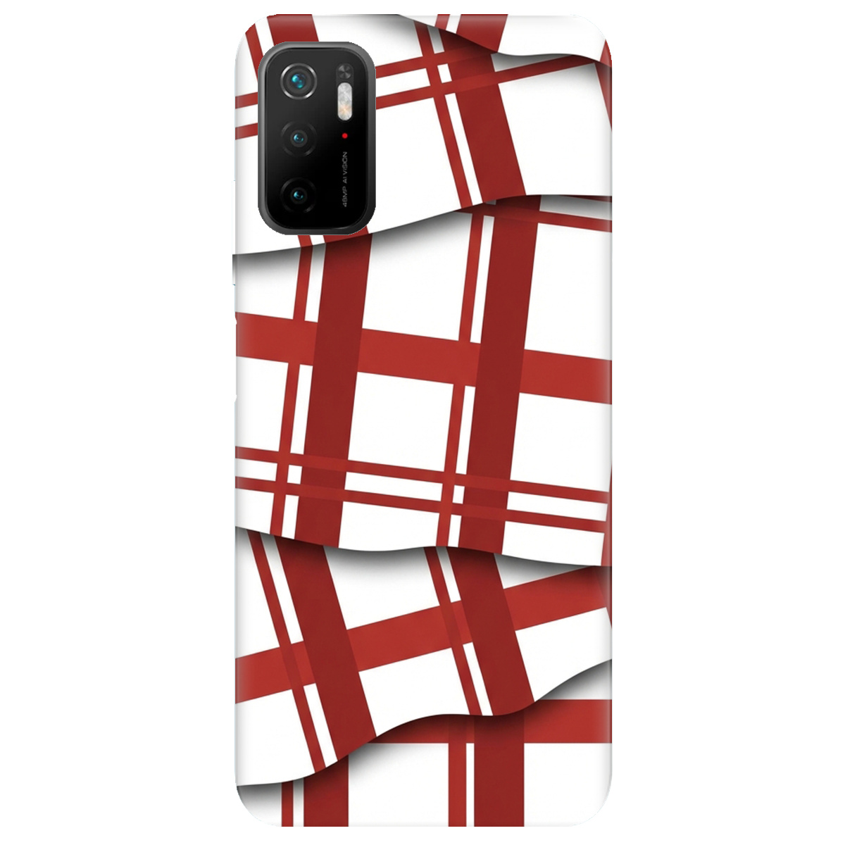 Чохол для Xiaomi Poco M3 Pro прозорий GRID RED - фото 1 - Чохли для телефонів