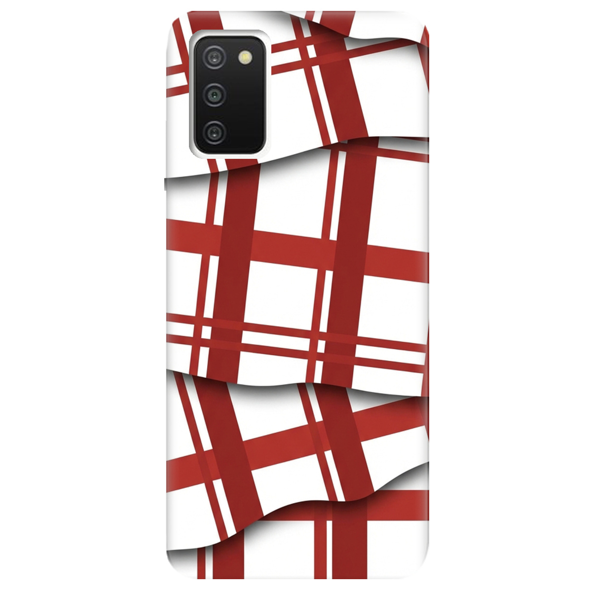 Чохол для Samsung Galaxy A03s прозорий GRID RED - фото 1 - Чохли для телефонів