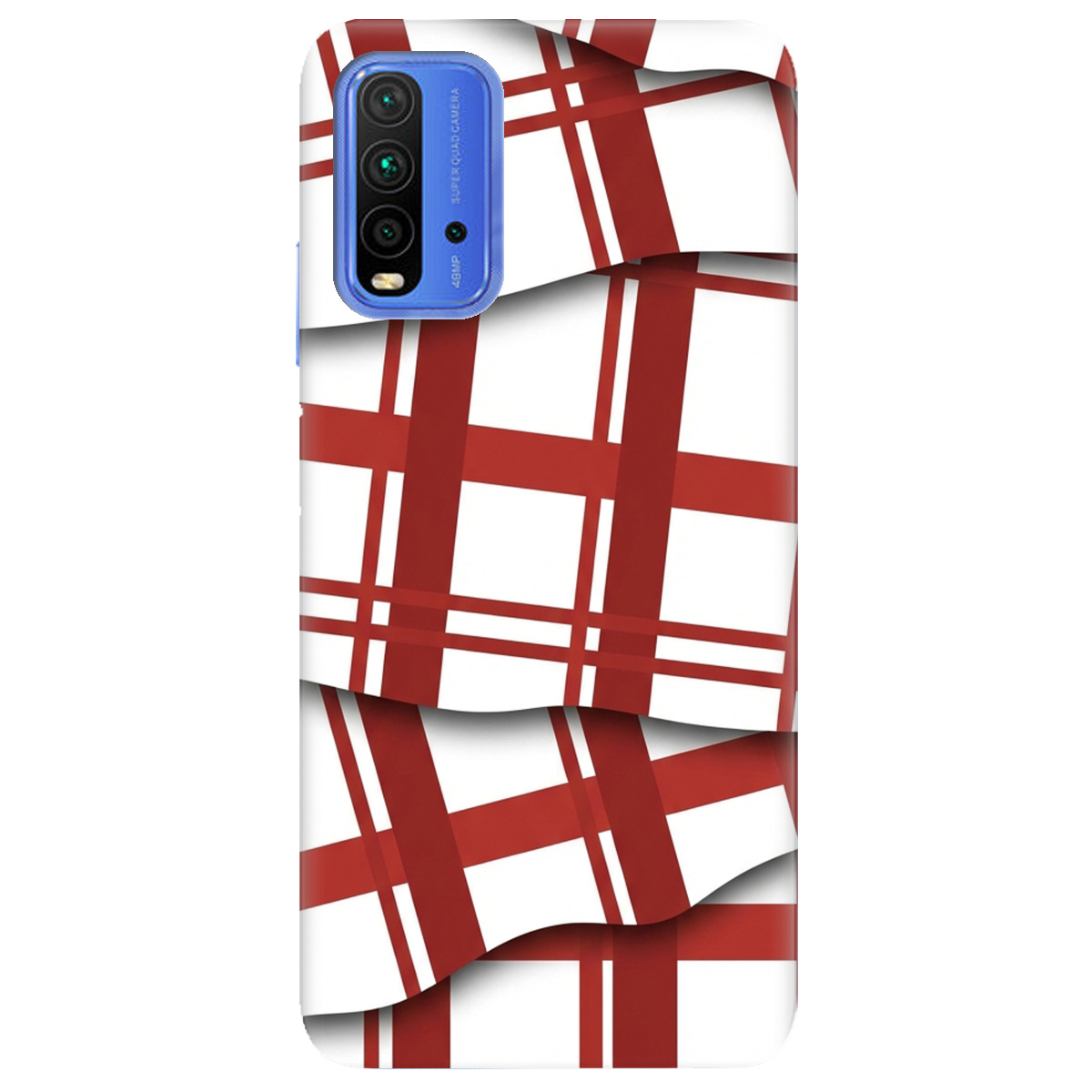 Чохол для Xiaomi Redmi 9T прозорий GRID RED - фото 1 - Чохли для телефонів