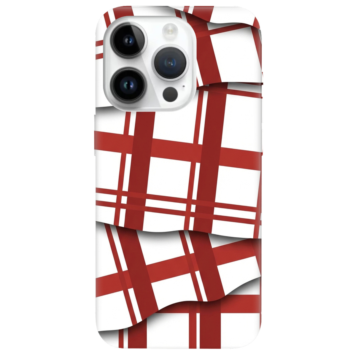 Чохол для Apple iPhone 14 Pro прозорий GRID RED - фото 1 - Чохли для телефонів