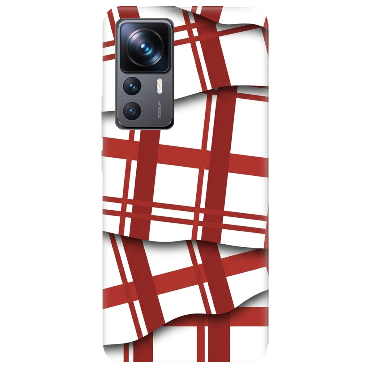 Чохол для Xiaomi 12T прозорий GRID RED - фото 1 - Чохли для телефонів