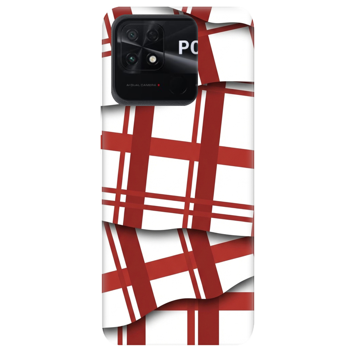 Чохол для Xiaomi Poco C40 прозорий GRID RED - фото 1 - Чохли для телефонів