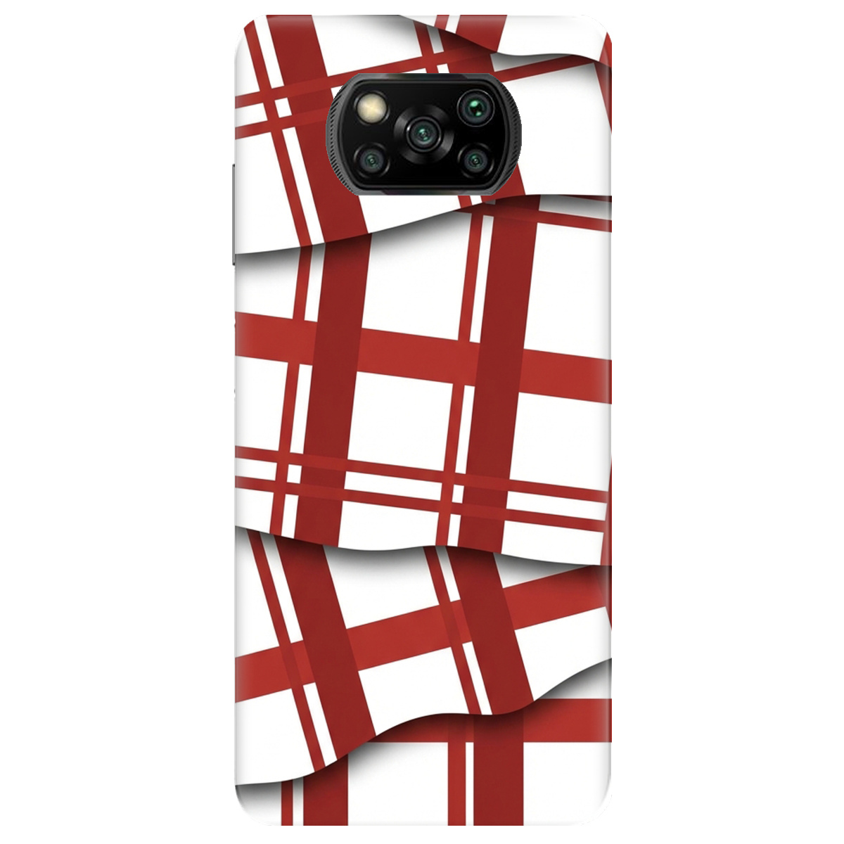 Чехол для Xiaomi Poco X3 Pro прозрачный GRID RED - фото 1 - Чехлы для телефонов