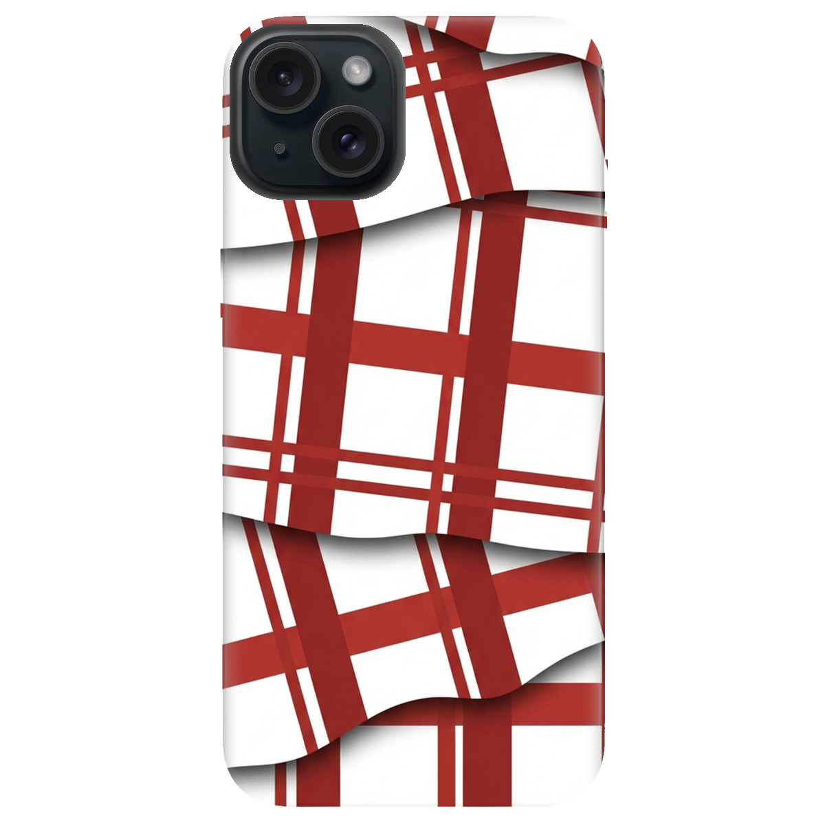 Чехол для Apple iPhone 15 Plus прозрачный GRID RED - фото 1 - Чехлы для телефонов