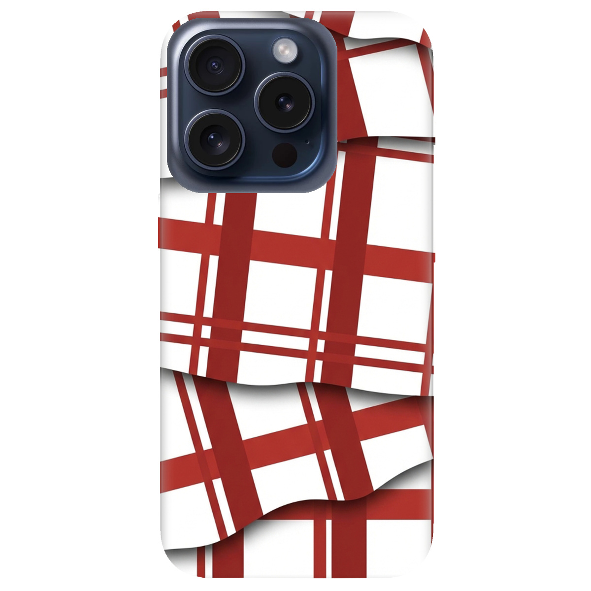 Чохол для Apple iPhone 15 Pro прозорий GRID RED - фото 1 - Чохли для телефонів