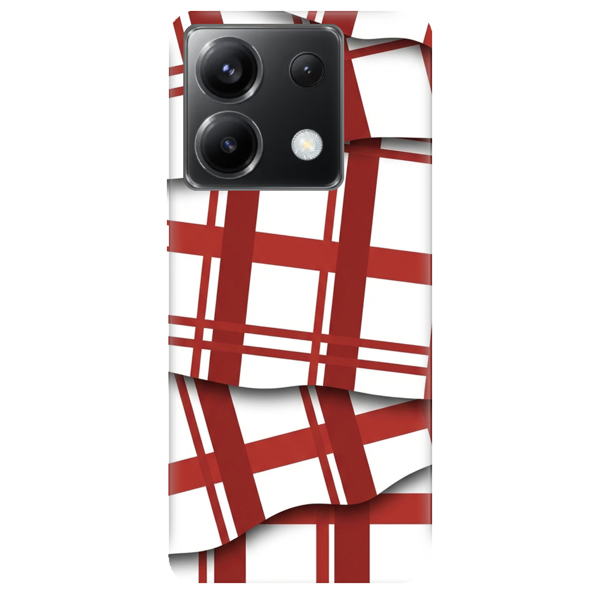 Чохол для Xiaomi Poco X6 прозорий GRID RED - фото 1 - Чохли для телефонів