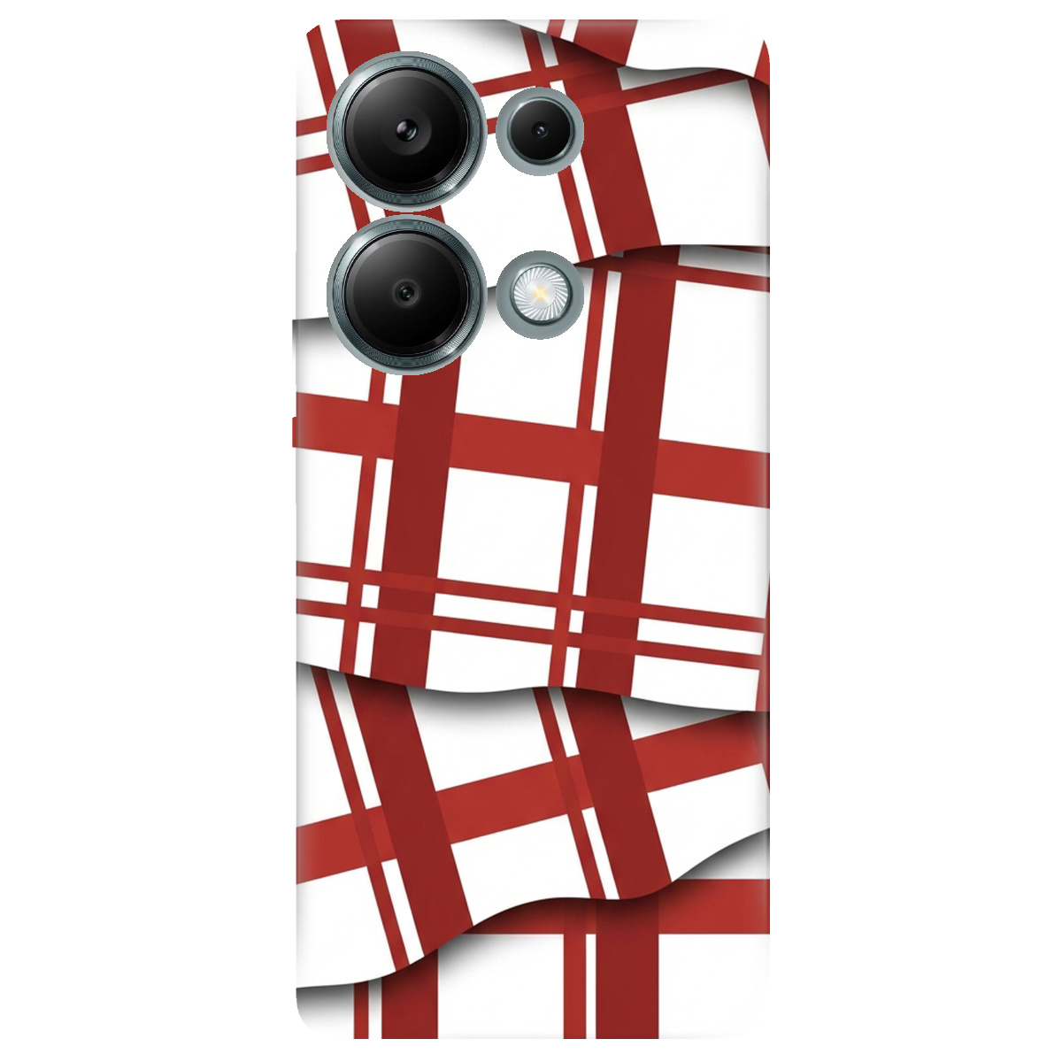 Чохол для Xiaomi Redmi Note 13 Pro 4G прозорий GRID RED - фото 1 - Чохли для телефонів