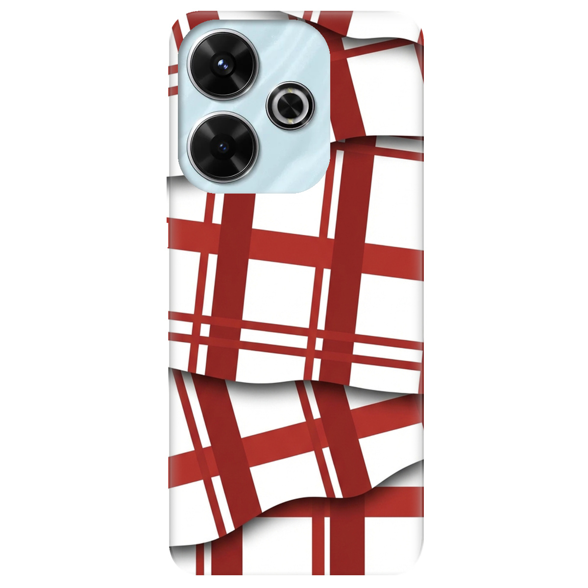 Чохол для Xiaomi Redmi 13 прозорий GRID RED - фото 1 - Чохли для телефонів