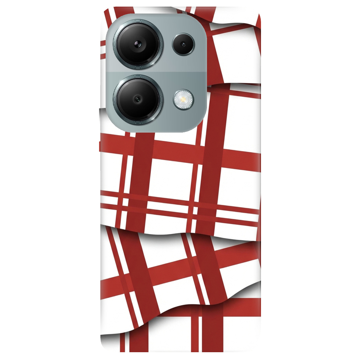 Чохол для Xiaomi Poco M6 Pro 4G прозорий GRID RED - фото 1 - Чохли для телефонів