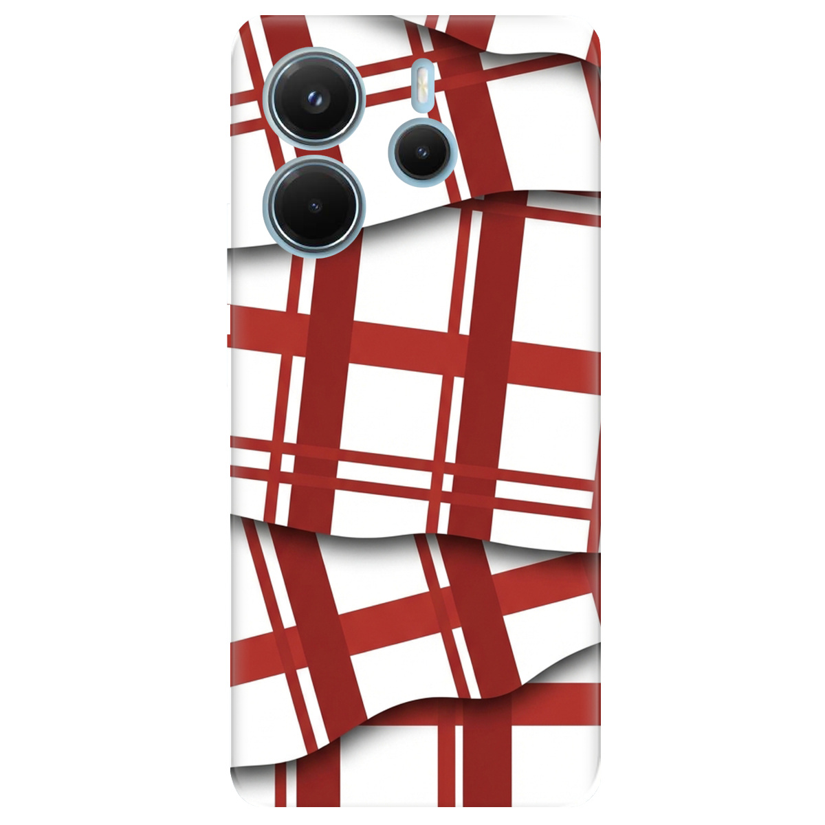 Чохол для Xiaomi Redmi Note 14 4G прозорий GRID RED - фото 1 - Чохли для телефонів